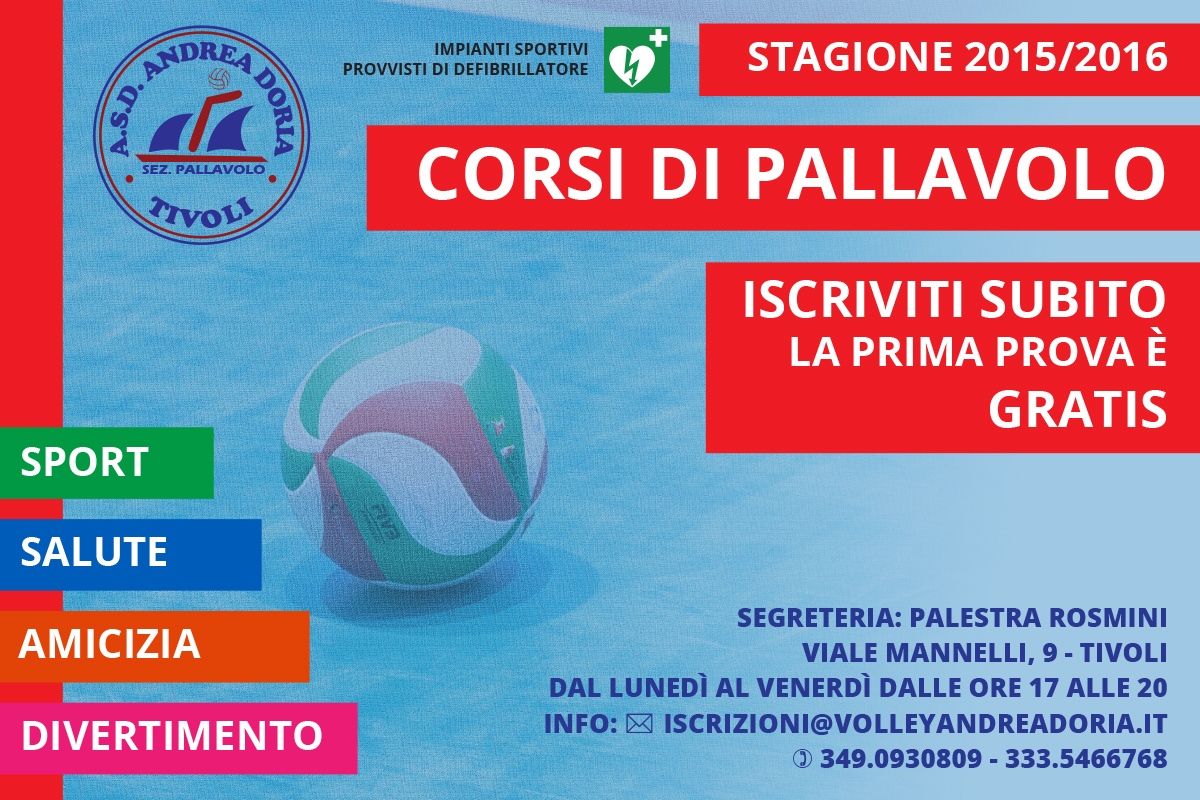 Iscrizioni Andrea Doria Pallavolo Tivoli